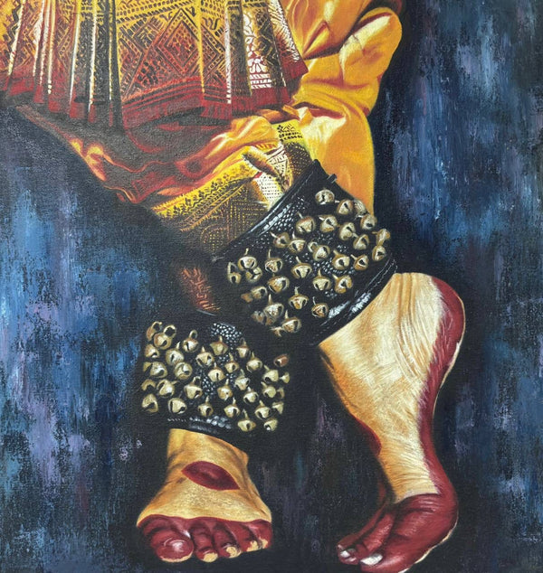 Divine Footsteps – Traditional Bharatanatyam Padam Art Painting